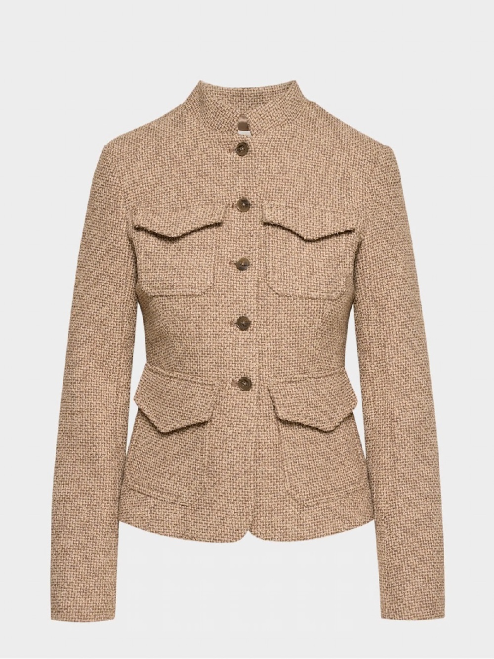 Wilfred Tan Tweed Structured Button Jacket - Picture 3 of 11